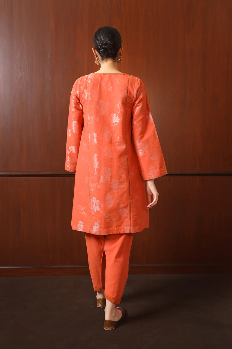 Bagh E Khizan Orange Shirt - Image 4