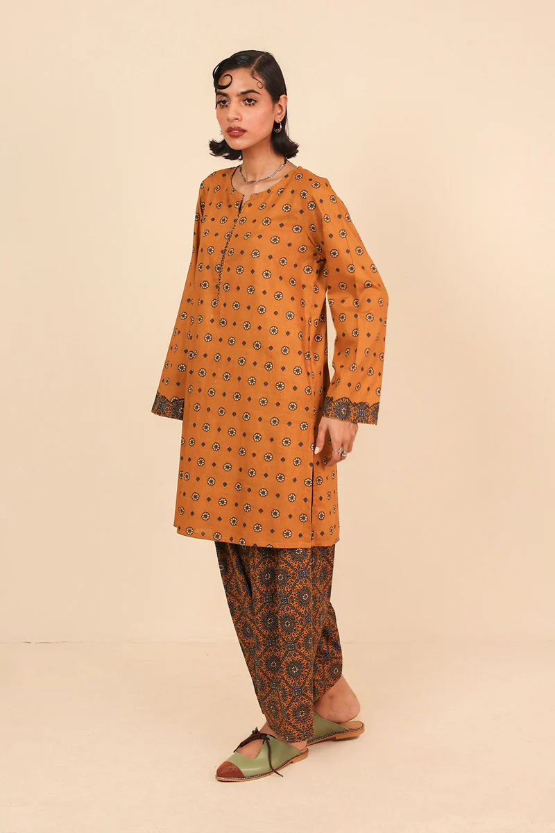 Ajrak Print Blocked 2 Piece - Image 13