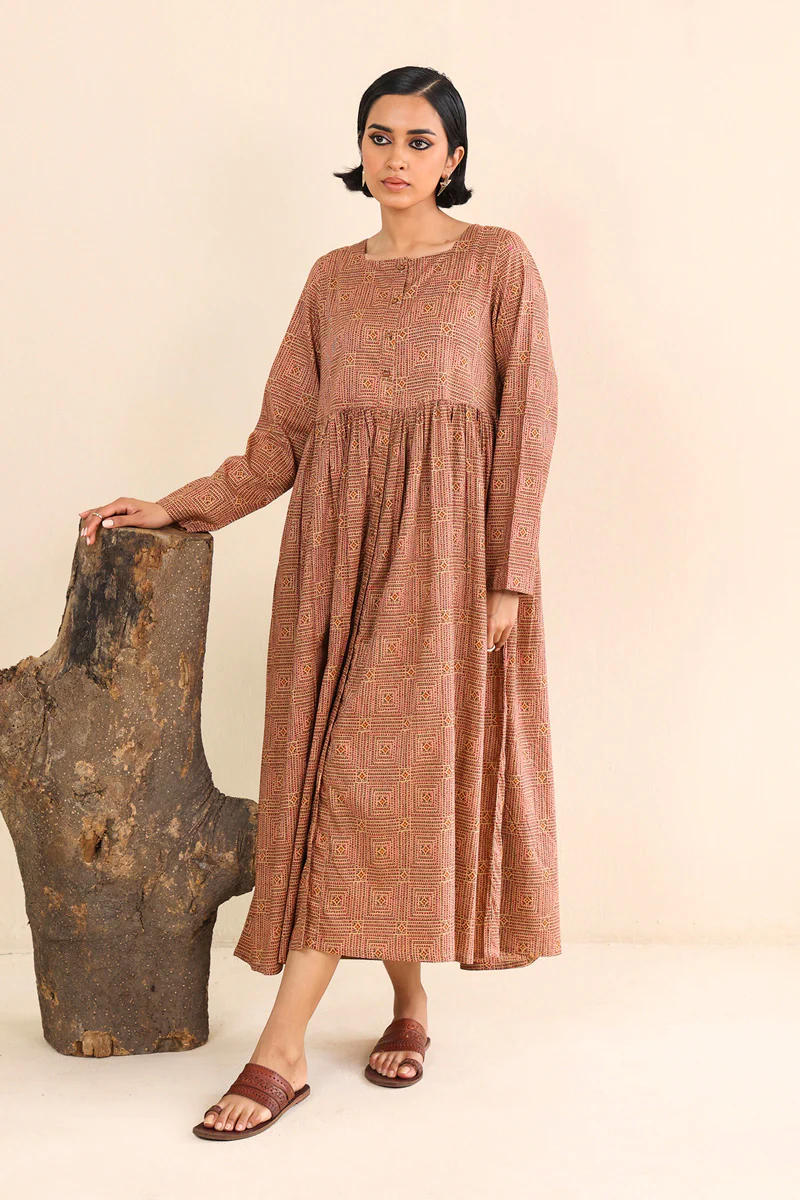 Ajrak Buttoned Dress - Image 8