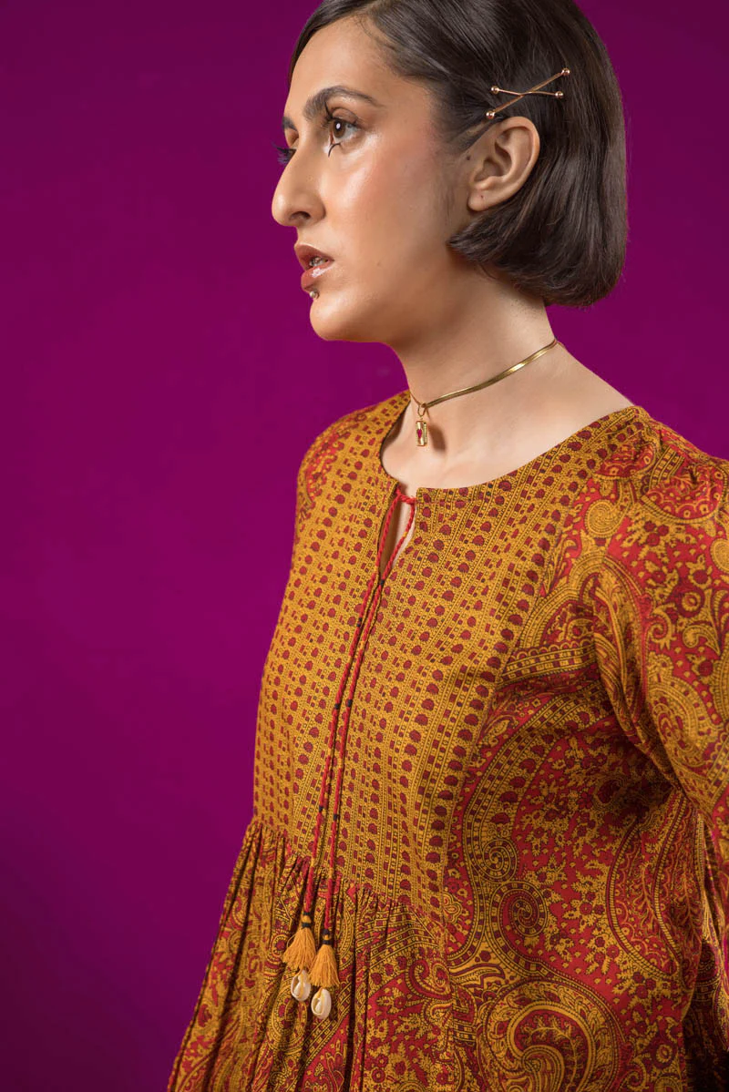 Print Blocked Boho Paisley Top - Image 8
