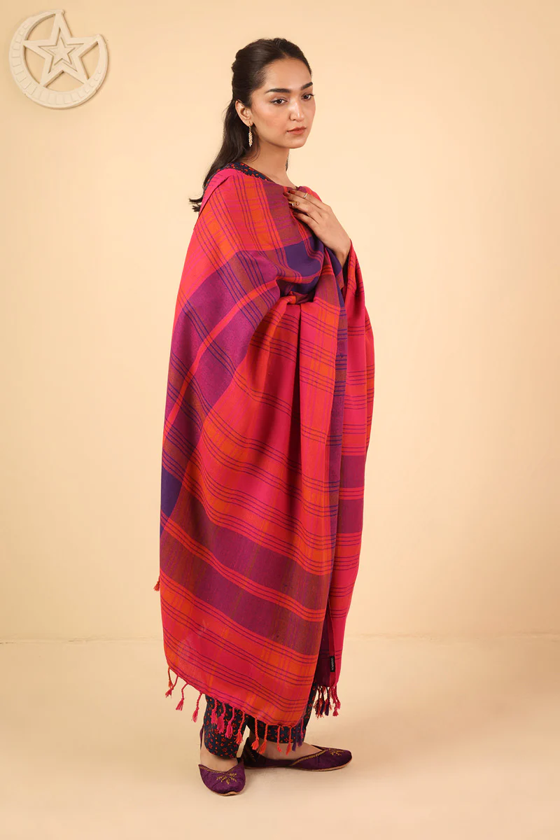 Vibrant Yarn Dyed Shawl - Image 21