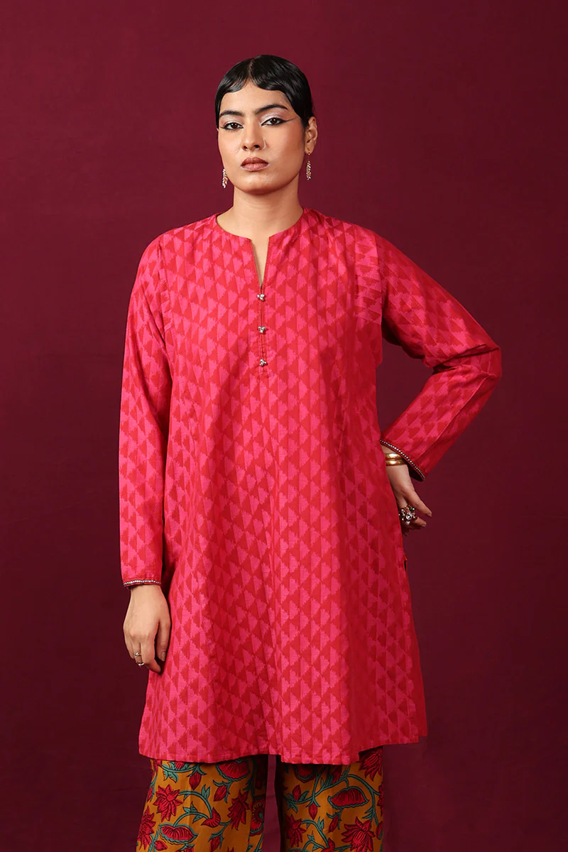 Floral Ikat Kurti - Image 5