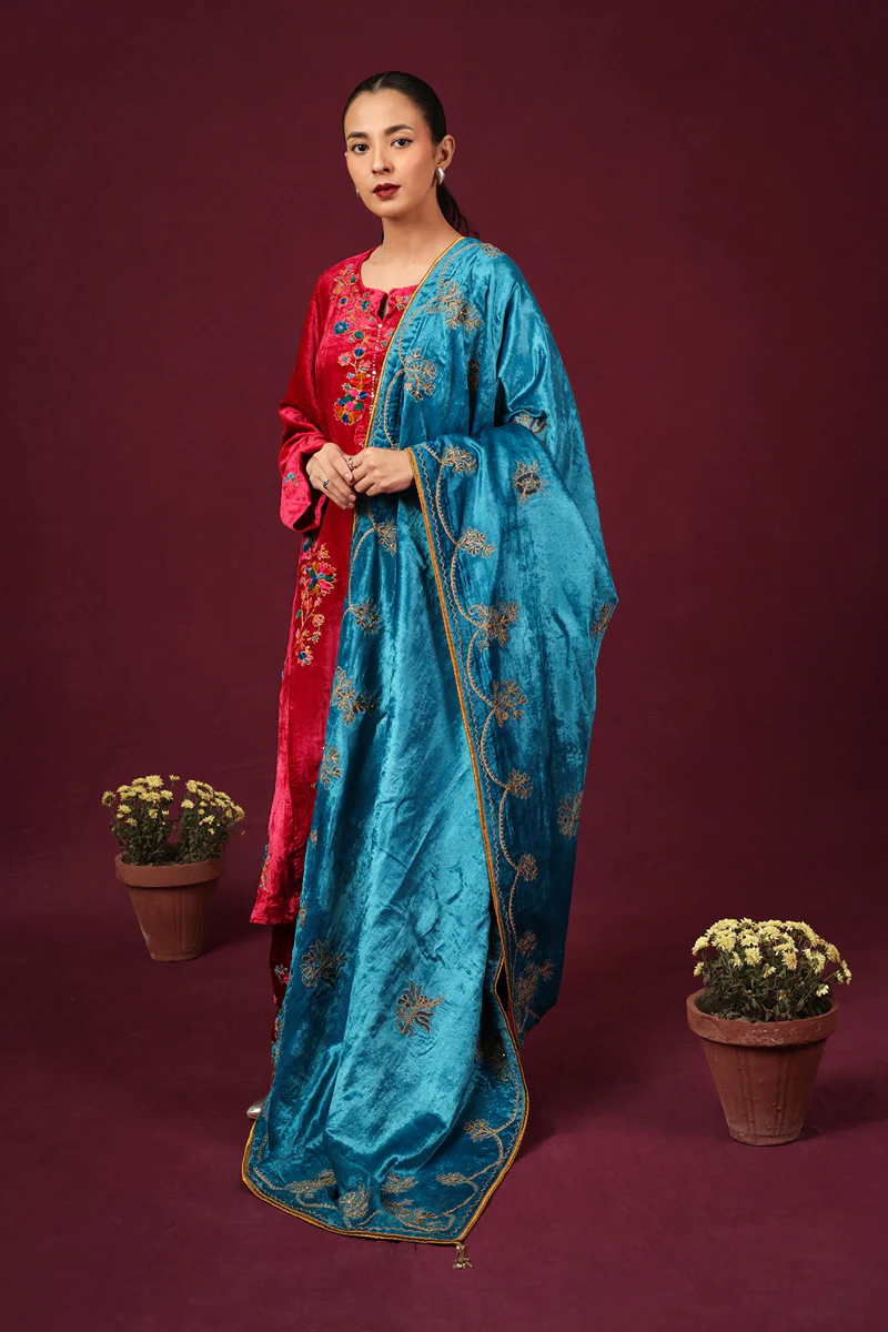 Firoza Valvet Shawl - Image 4