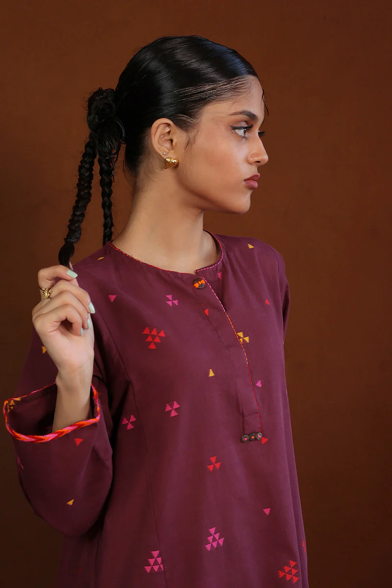 Khaddiyan Print Blocked Kurta - Image 2