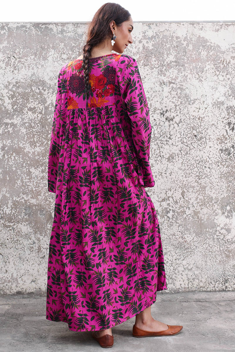 Vibrant Roses Flared Dress - Image 13