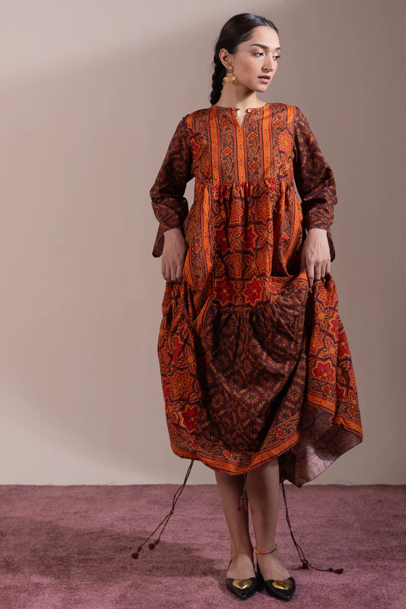 Thai Block Tiered Dress - Image 6