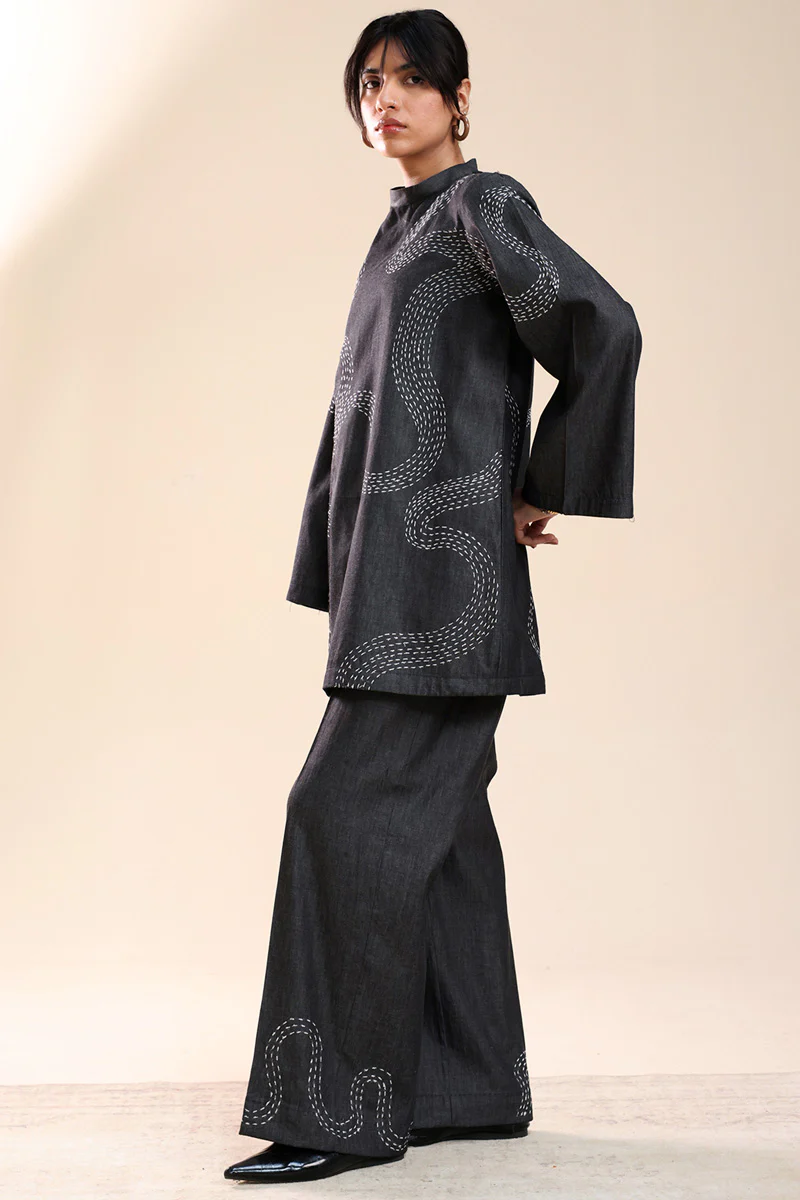 Embroidered Sashiko Co-Ord Set - Image 10
