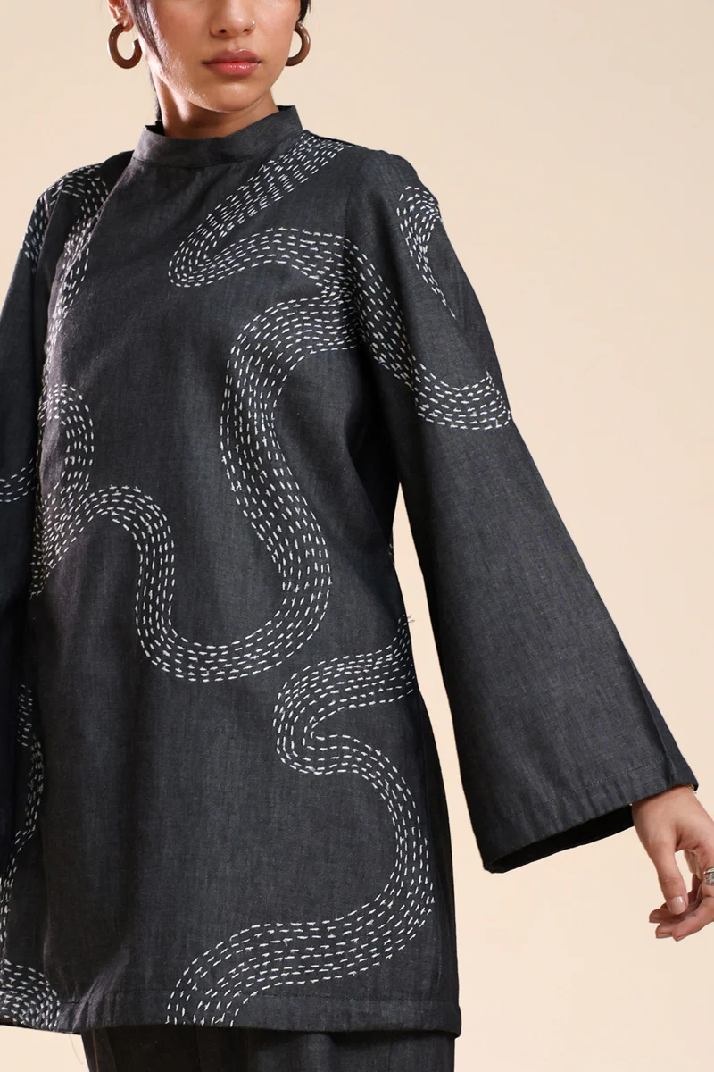 Embroidered Sashiko Co-Ord Set - Image 13