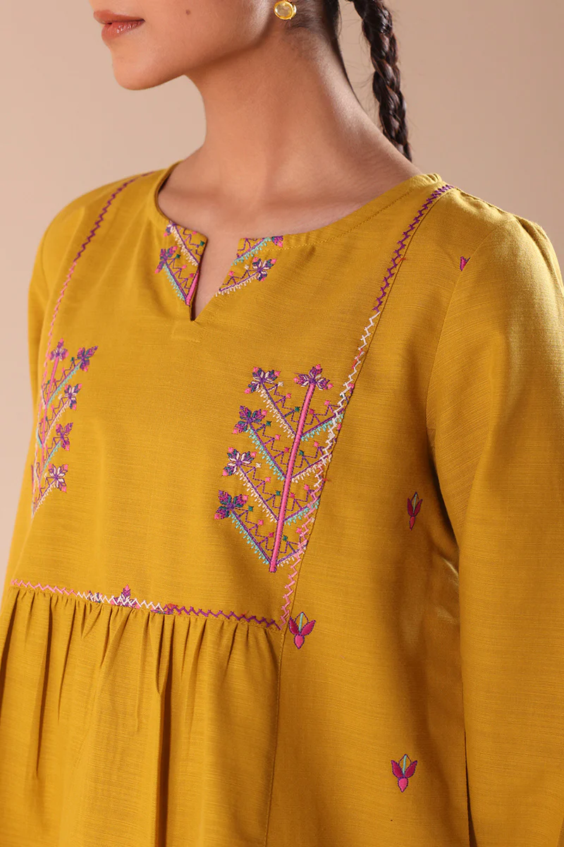 Embroidered Damask Flared Set - Image 2