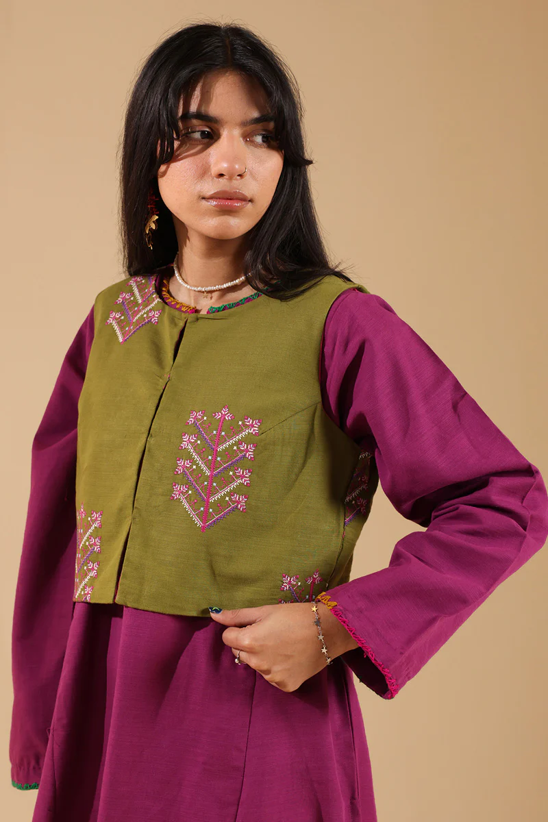 Embroidered Damask Koti - Image 11