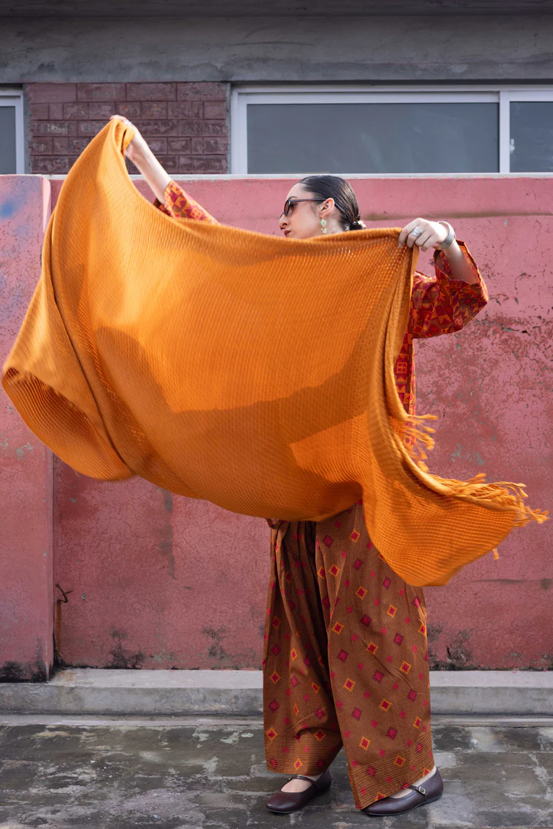 Woven Checks Shawl - Image 4