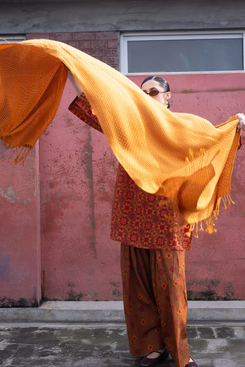 Woven Checks Shawl - Image 5